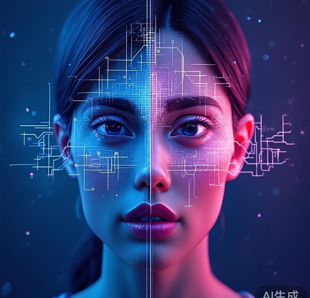 AI upscaling technology visualization showing neural network processing
